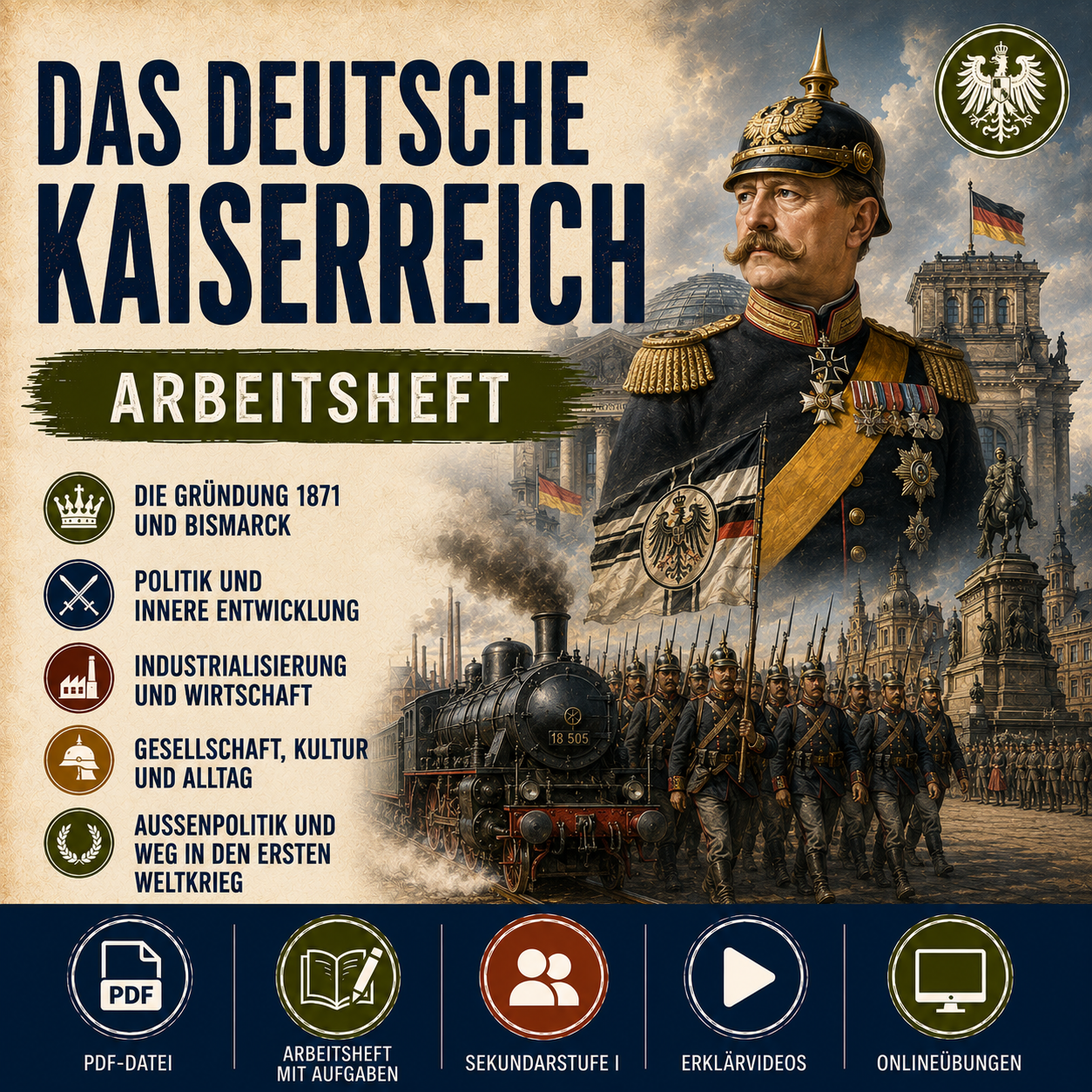 Das Deutsche Kaiserreich – 28-seitiges Arbeitsheft (PDF)