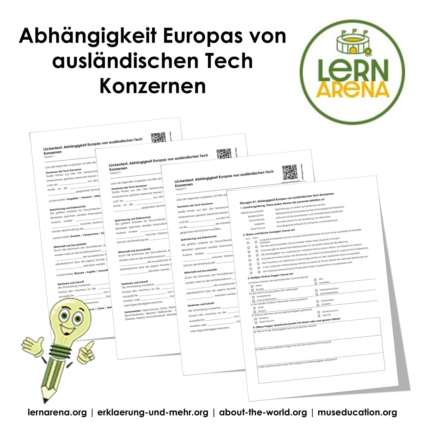 Abhängigkeit Europas von Tech-Konzernen | Arbeitsheft Digitale Grundbildung | 10 Seiten PDF