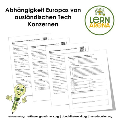 Abhängigkeit Europas von Tech-Konzernen | Arbeitsheft Digitale Grundbildung | 10 Seiten PDF