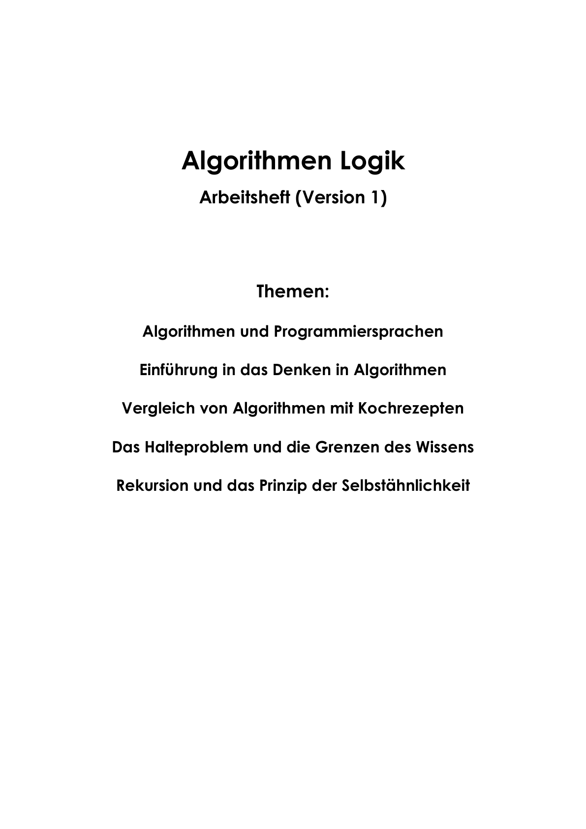  – Inhaltsverzeichnis