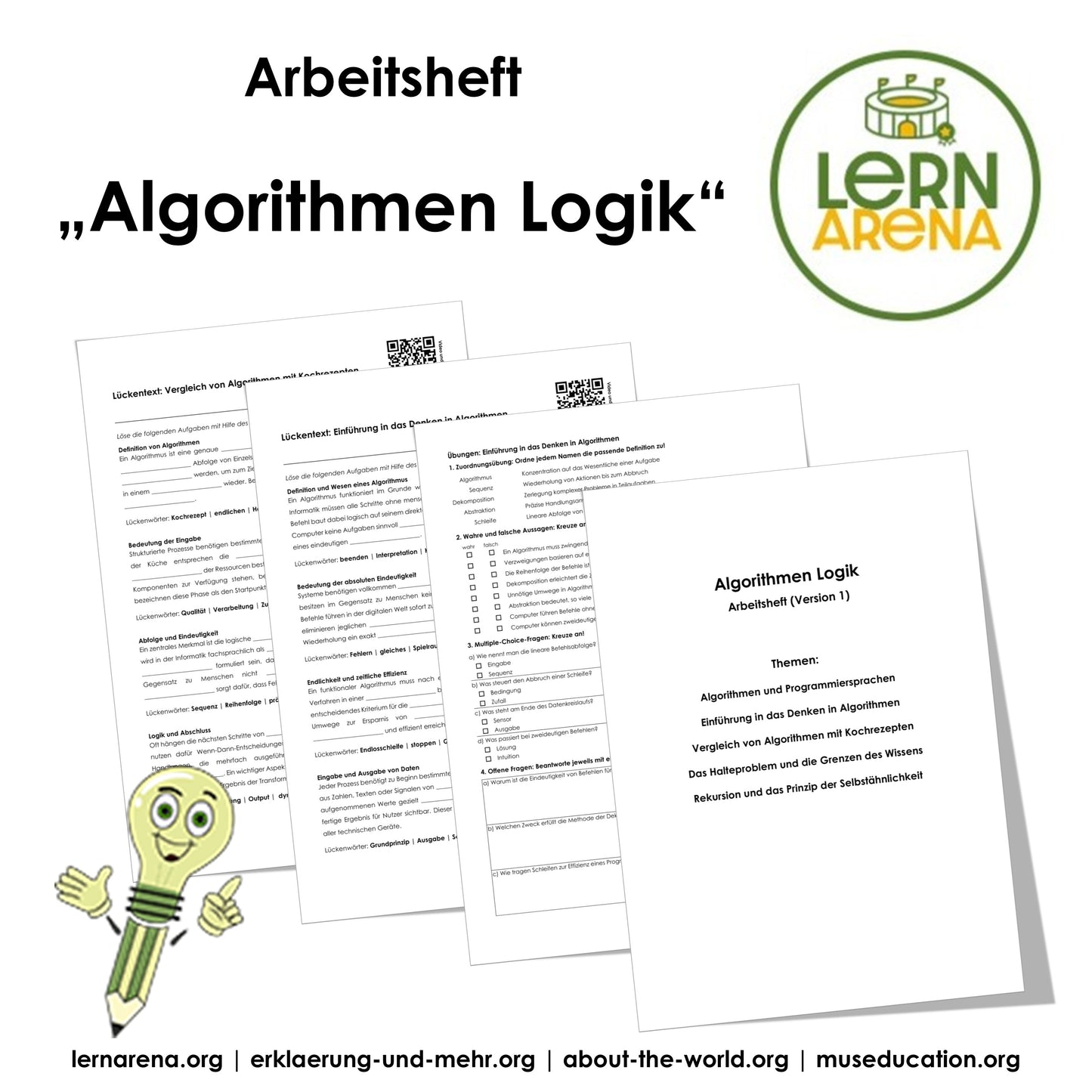 Algorithmen Logik Bundle | 3 Arbeitshefte (44 Seiten inkl. Lösungen) | Version 1 bis 3 (leicht bis schwer) – T