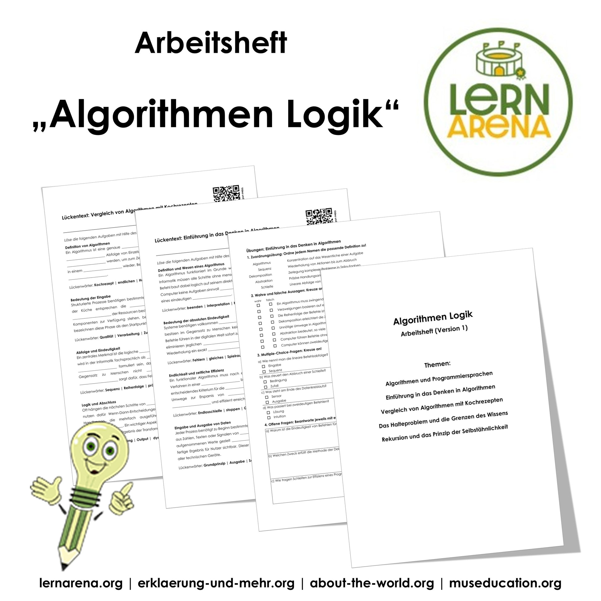 Algorithmen Logik Bundle | 3 Arbeitshefte (44 Seiten inkl. Lösungen) | Version 1 bis 3 (leicht bis schwer) – T