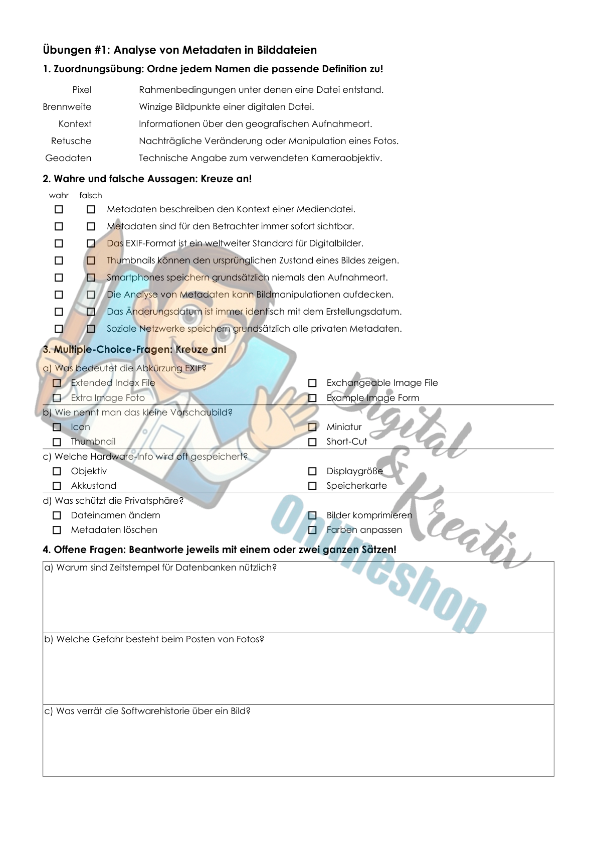 Übungsblatt Metadaten in Bilddateien