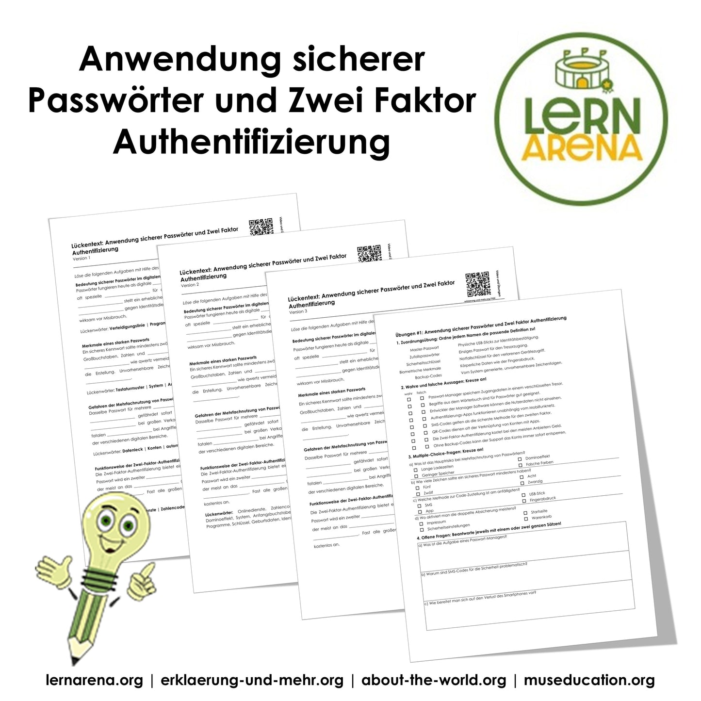 Sichere Passwörter & Zwei-Faktor-Authentifizierung | Arbeitsheft Digitale Grundbildung | 10 Seiten PDF
