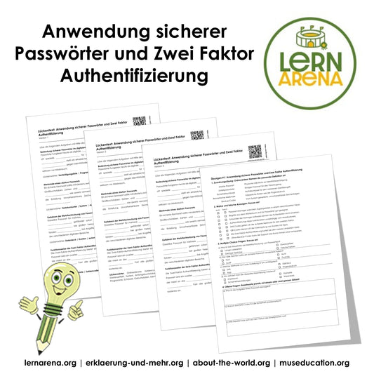 Sichere Passwörter & Zwei-Faktor-Authentifizierung | Arbeitsheft Digitale Grundbildung | 10 Seiten PDF