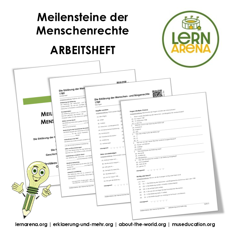 Meilensteine der Menschenrechte – 24-seitigen Geschichte Arbeitsheft (PDF)