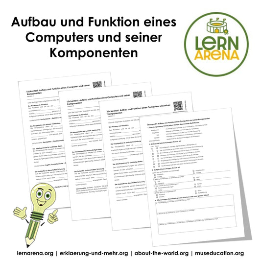Aufbau und Funktion eines Computers und seiner Komponenten | Arbeitsheft mit Lösungen | 10 Seiten