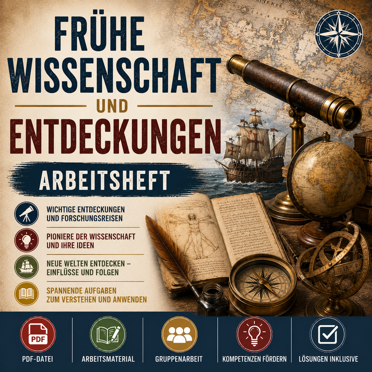 Frühe Wissenschaft und Entdeckungen – 24-seitigen Arbeitsheft (PDF)