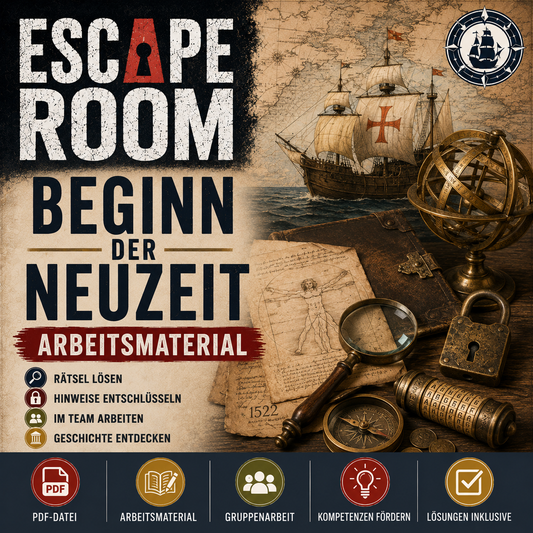 Escape-Room Beginn der Neuzeit | Frühe Phase | Geschichte Arbeitsmaterial | 35 Seiten PDF