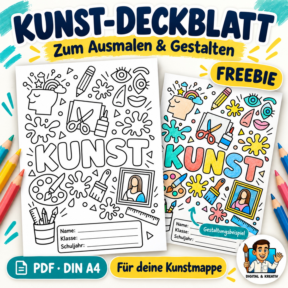 Freebie: Deckblatt für die Kunstmappe (PDF)