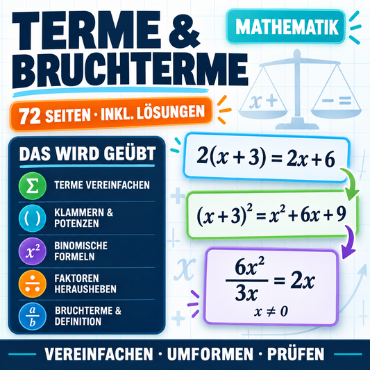 Terme & Bruchterme | Arbeitsheft (72 Seiten inkl. Lösungen)