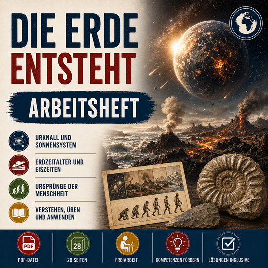 Arbeitsheft - Die Erde entsteht (28-seitiges PDF)