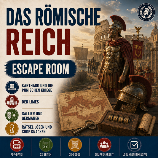 Escape-Room Römisches Reich | Geschichte Arbeitsmaterial | 32 Seiten PDF