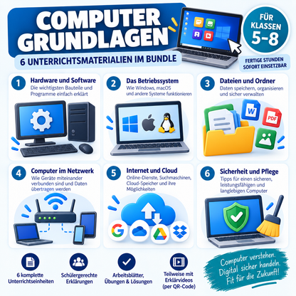 Computer-Grundlagen – 6 Unterrichtsmaterialien im Bundle