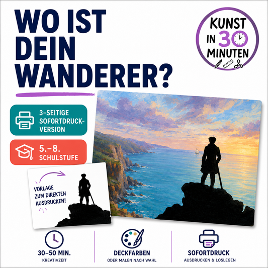 Wo ist dein Wanderer? | Kunst in 30 Minuten | Sofortdruck-Version für den Kunstunterricht (PDF)