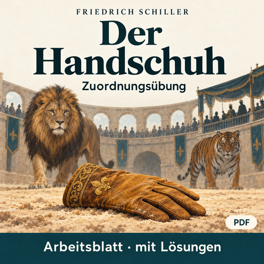 Arbeitsblatt zur Ballade „Der Handschuh“: Zuordnungsübung mit Lösungen, PDF