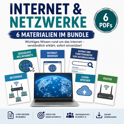 Internet & Netzwerke – 6 Unterrichtsmaterialien im Bundle