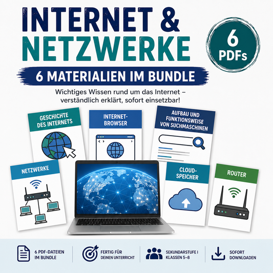 Internet & Netzwerke – 6 Unterrichtsmaterialien im Bundle