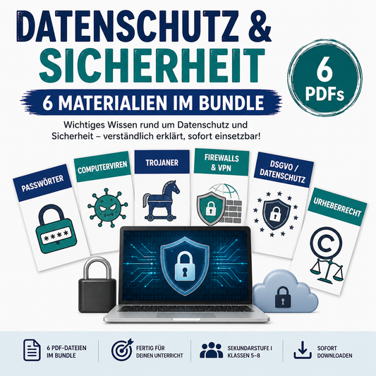 Datenschutz & Sicherheit – 6 Unterrichtsmaterialien im Bundle