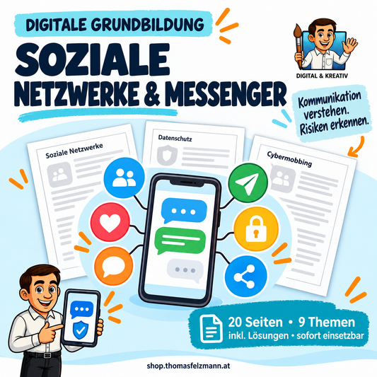 Soziale Netzwerke und Messenger – 20-seitiges Arbeitsheft (PDF)