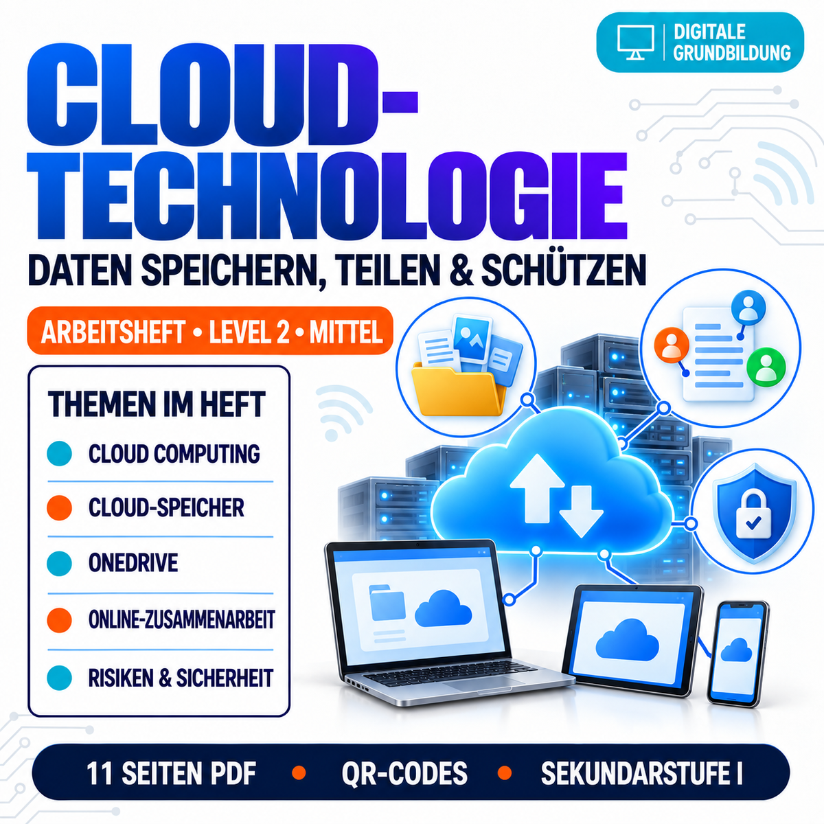 Cloud Technologie Arbeitsheft Level 2 mittel | 11 Seiten | PDF