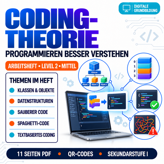 Coding Theorie Arbeitsheft Level 2 mittel | 11 Seiten | PDF