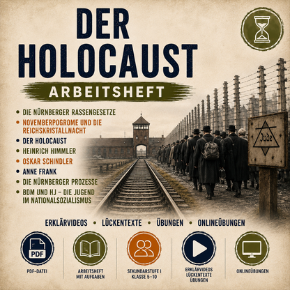 Der Holocaust – Arbeitsheft Geschichte (32 Seiten PDF) | Nationalsozialismus, Verfolgung & Erinnerung