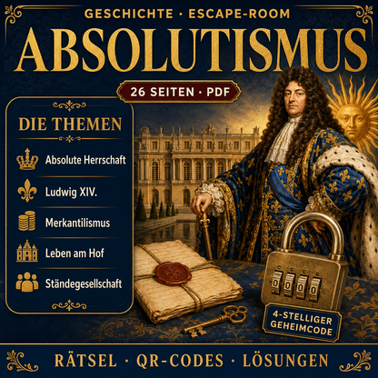 Escape-Room Absolutismus | Geschichte Arbeitsmaterial | 26 Seiten PDF
