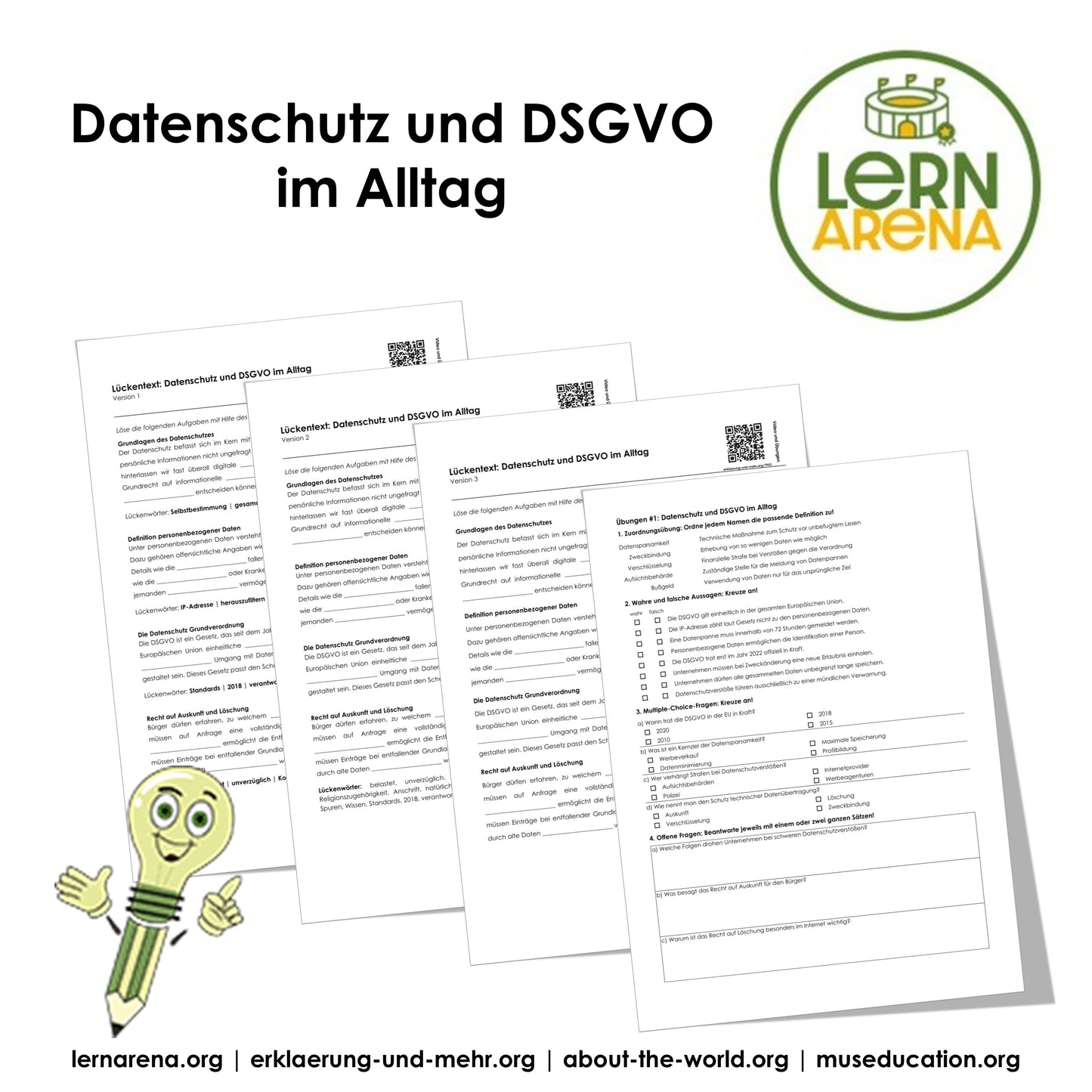 Datenschutz und DSGVO im Alltag Arbeitsheft (10 Seiten) | Videoarbeit + Übungen | inkl. Lösungen | PDF – Titel