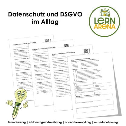 Datenschutz und DSGVO im Alltag Arbeitsheft (10 Seiten) | Videoarbeit + Übungen | inkl. Lösungen | PDF – Titel
