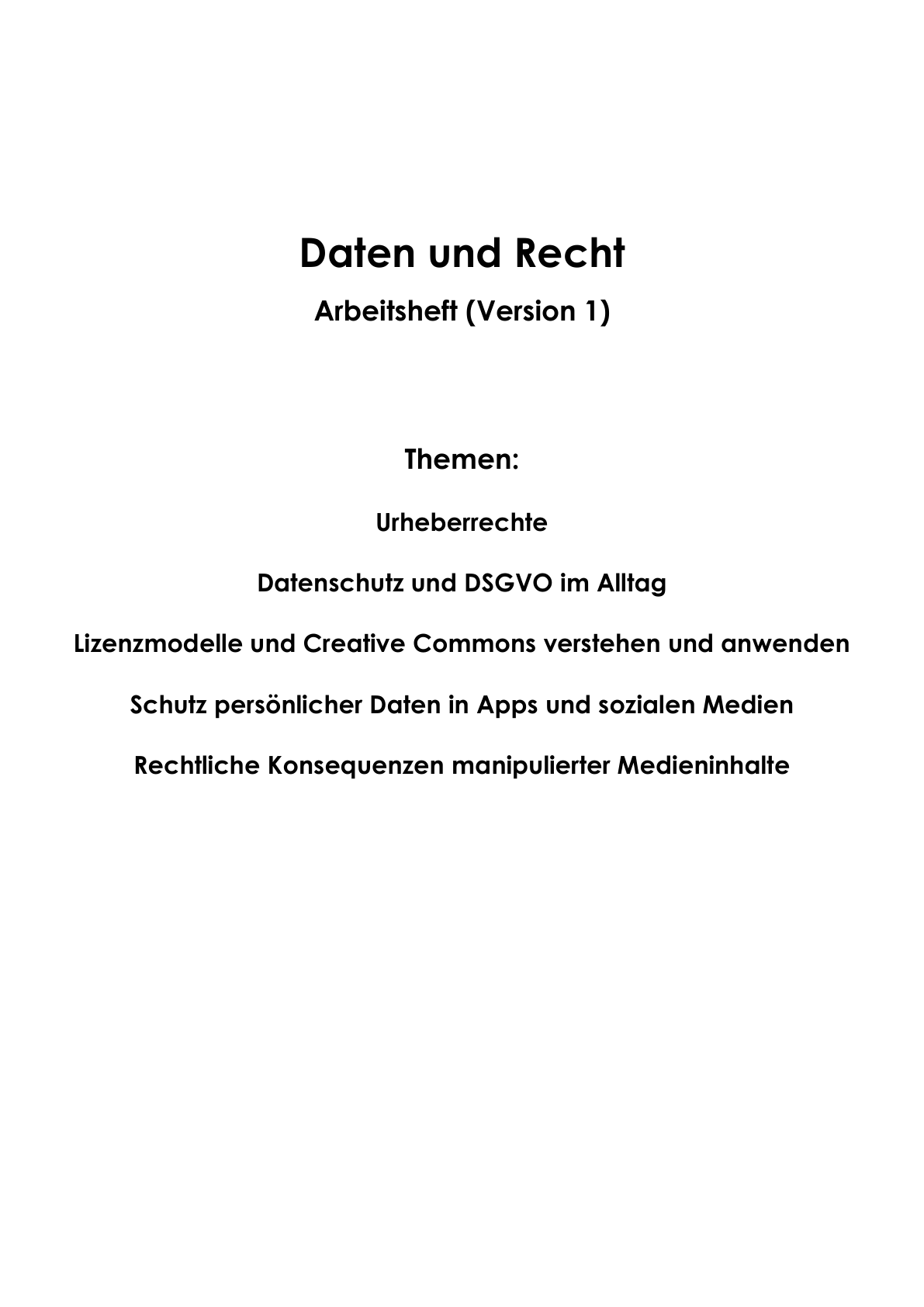  – Inhaltsverzeichnis