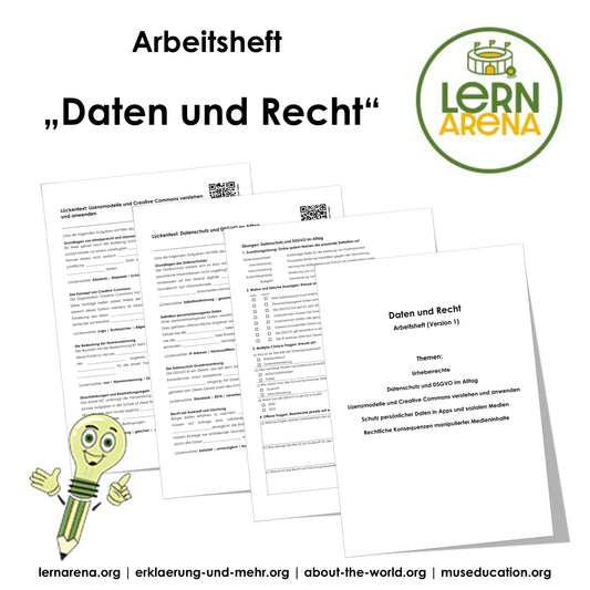 Daten und Recht | Version 3 (schwer) | Arbeitsheft (22 Seiten inkl. Lösungen) – Titelbild
