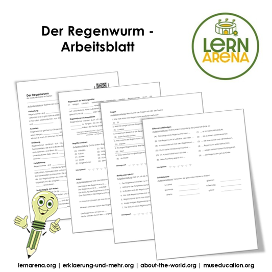 Der Regenwurm – 4-seitiges Arbeitsblatt (PDF)
