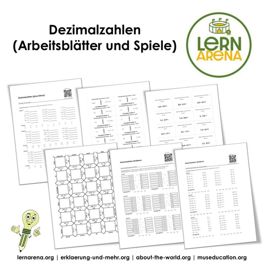 Dezimalzahlen Mega Arbeitsheft (169 Seiten) | Arbeitsblätter und Spiele inkl. Lösungen | PDF – Titelbild