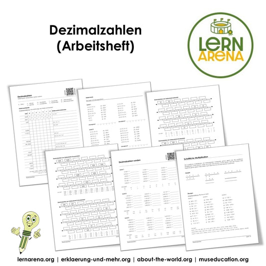 Dezimalzahlen Arbeitsheft: Stellenwerte, Zahlenstrahl, Rechnen und Textaufgaben (PDF, 32 Seiten, inkl. Lösunge