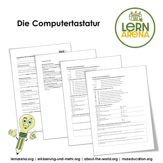 Die Computertastatur, Arbeitsheft mit 10 Seiten inklusive Lösungen