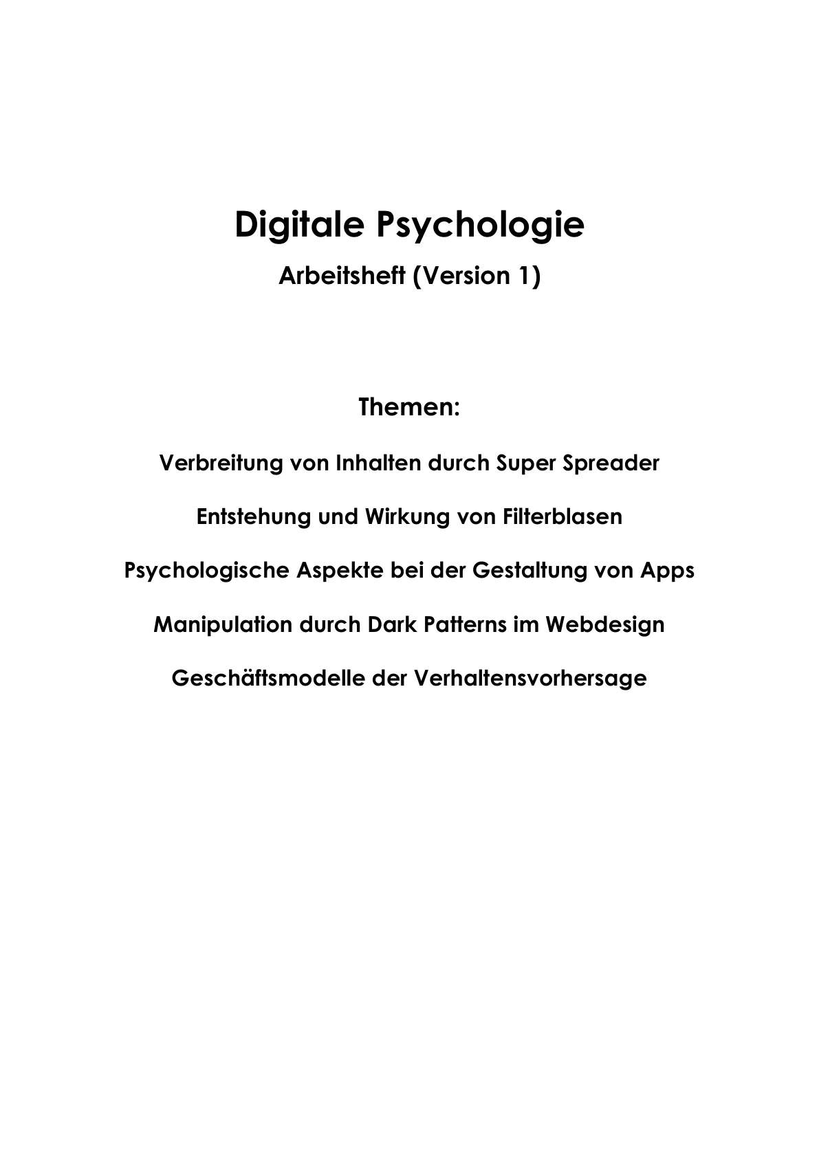  – Inhaltsverzeichnis