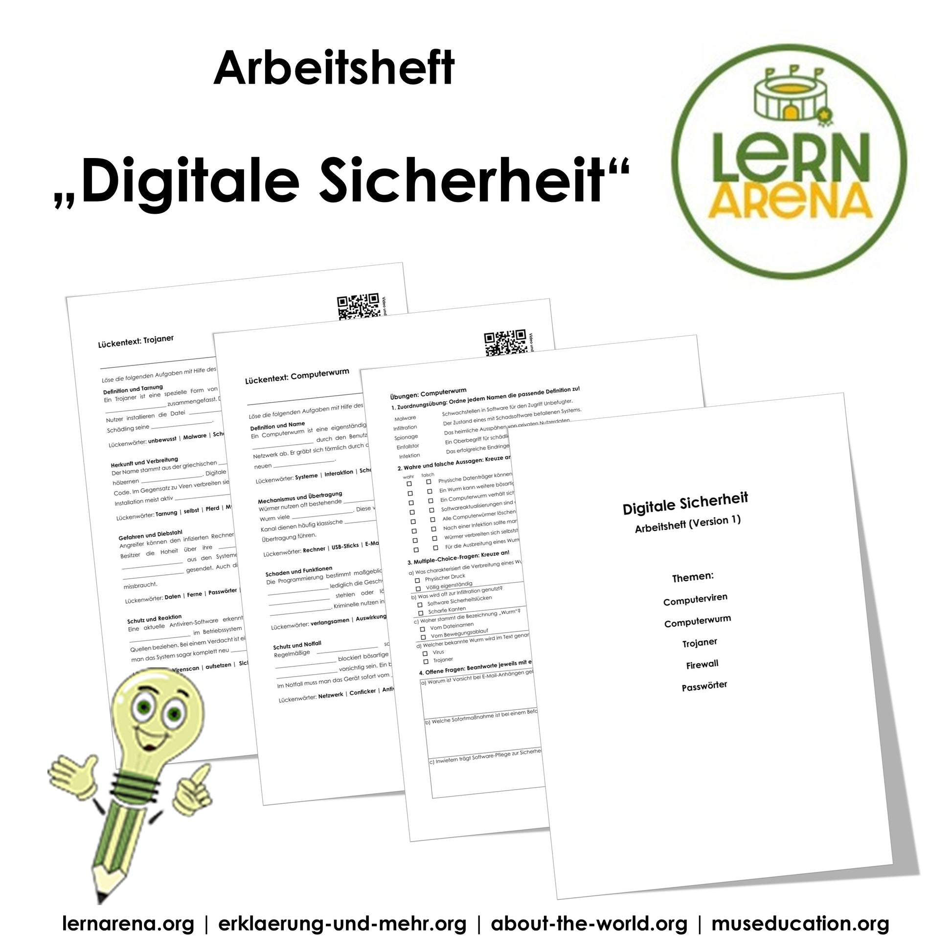 Digitale Sicherheit Bundle | 3 Arbeitshefte (44 Seiten inkl. Lösungen) | Version 1 (leicht), Version 2 (mittel