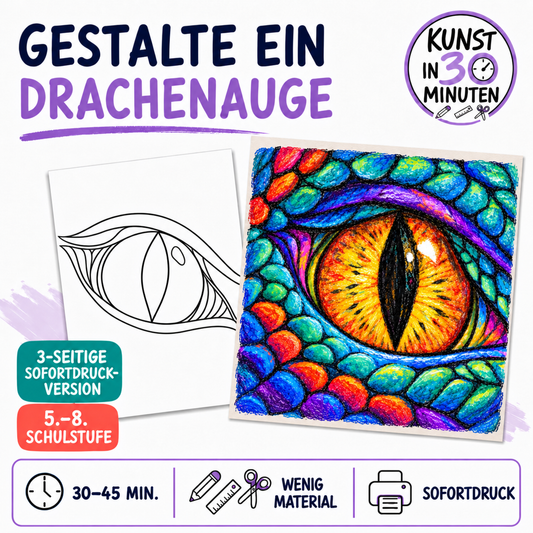 Drachenauge mit Ölkreiden – Kunst in 30 Minuten