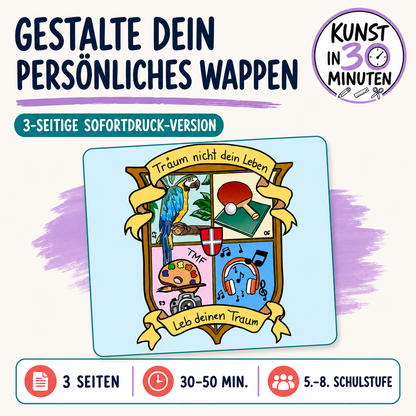 Kunst in 30 Minuten – 5 kreative Sofortdruck-Projekte | 15-seitiges Bundle