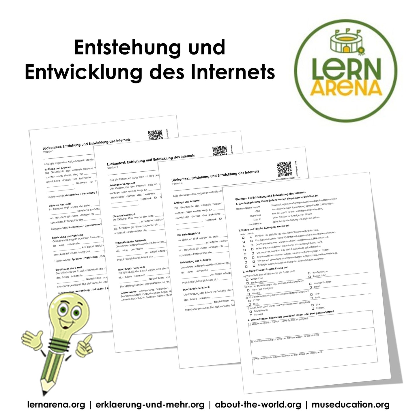 Entstehung und Entwicklung des Internets | Arbeitsheft mit Lösungen, 10 Seiten