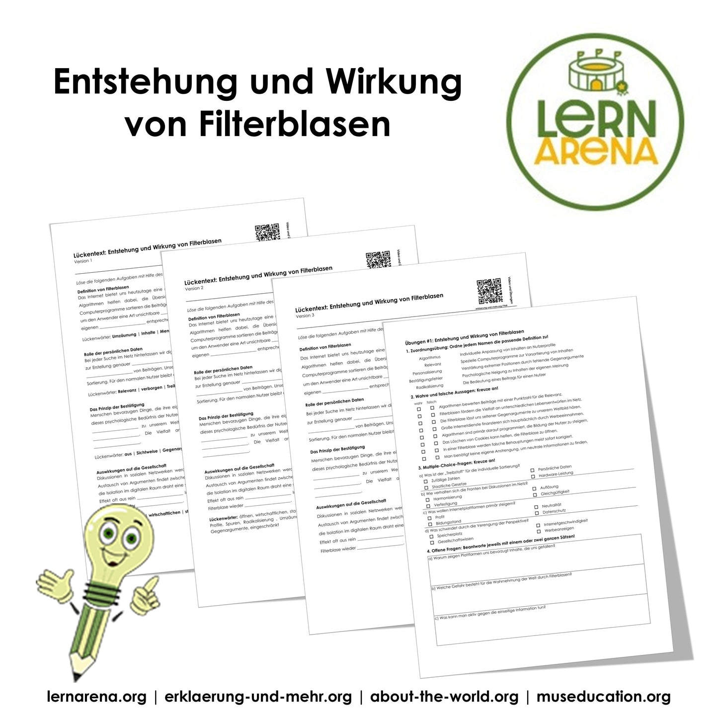 Entstehung und Wirkung von Filterblasen | Arbeitsheft mit Lösungen, 10 Seiten