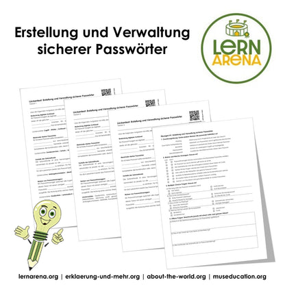 Erstellung und Verwaltung sicherer Passwörter Arbeitsheft (10 Seiten) | Videoarbeit + Übungen | inkl. Lösungen
