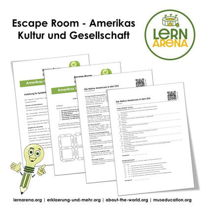 Escape-Room Amerika: Kultur und Gesellschaft | Geschichte Arbeitsmaterial | 30 Seiten PDF