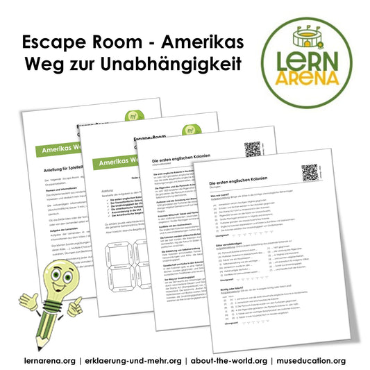 Escape-Room USA: Amerikas Weg zur Unabhängigkeit | Geschichte Arbeitsmaterial | 27 Seiten PDF