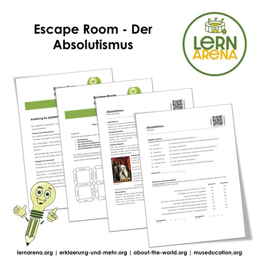 Escape Room: Der Absolutismus Arbeitsheft (26 Seiten) | Rätsel + Übungen | inkl. Lösungen | PDF
