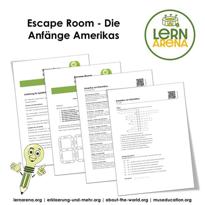 Escape Room: Die Anfänge Amerikas Arbeitsheft (28 Seiten) | Kolumbus, Maya, Azteken & Kolonien | inkl. Lösungen | PDF