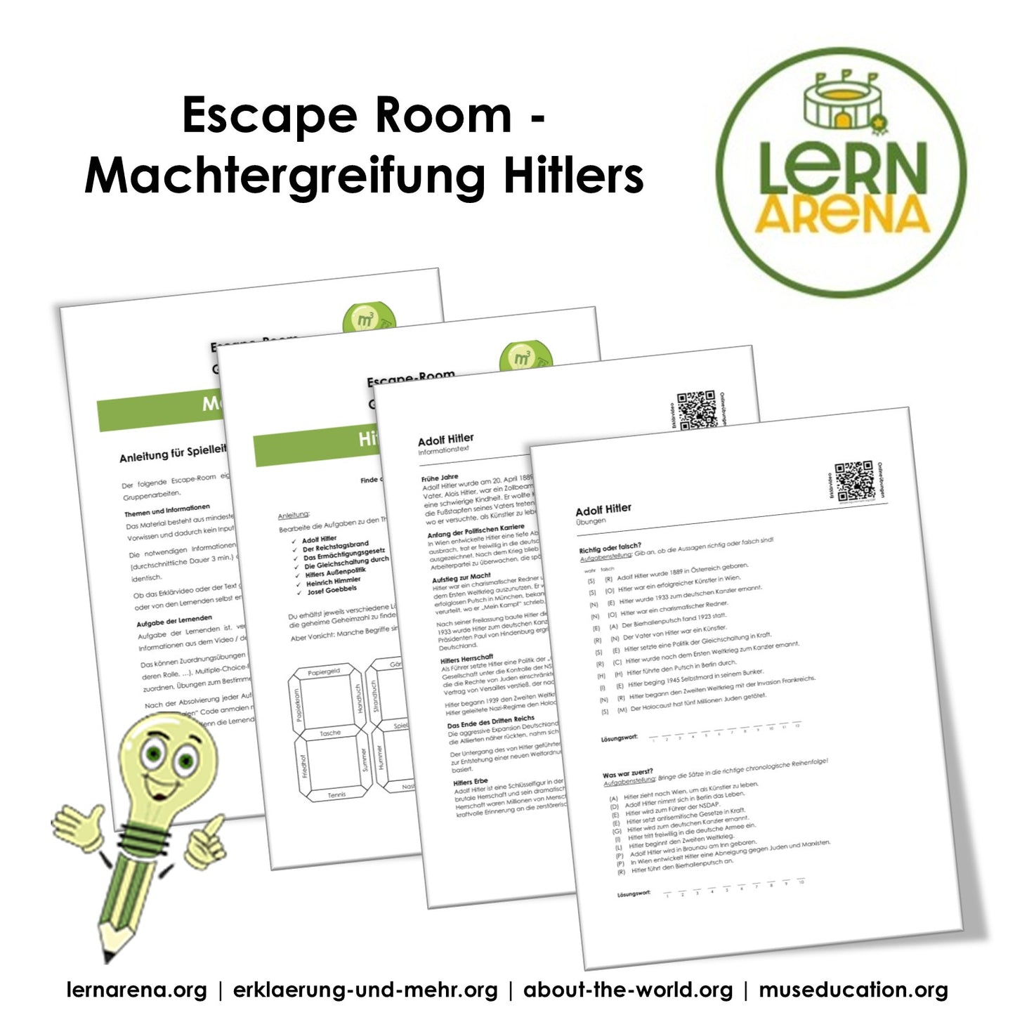 Escape-Room: Machtergreifung Hitlers Arbeitsheft (33 Seiten) | inkl. Lösungen | PDF