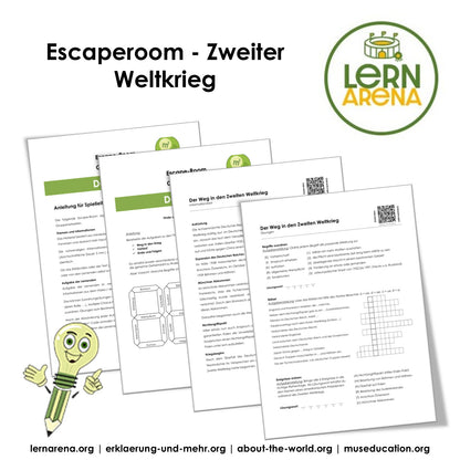 Escape Room: Der Zweite Weltkrieg Arbeitsheft (21 Seiten) | Rätsel + Übungen | inkl. Lösungen | PDF