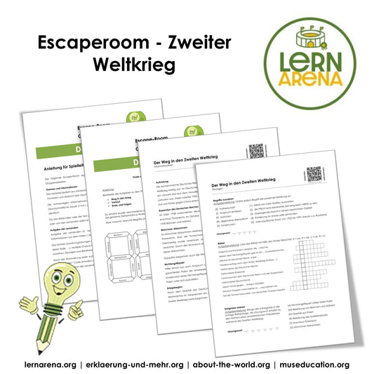 Escape Room: Der Zweite Weltkrieg Arbeitsheft (21 Seiten) | Rätsel + Übungen | inkl. Lösungen | PDF